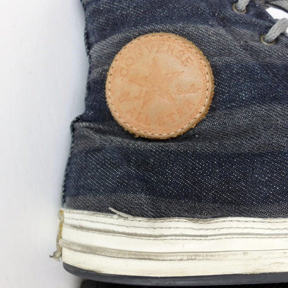 Converse Premium Post Hi Top Sneakers Women 9 Denim Blue Gray Stripes 139906C - Picture 9 of 15